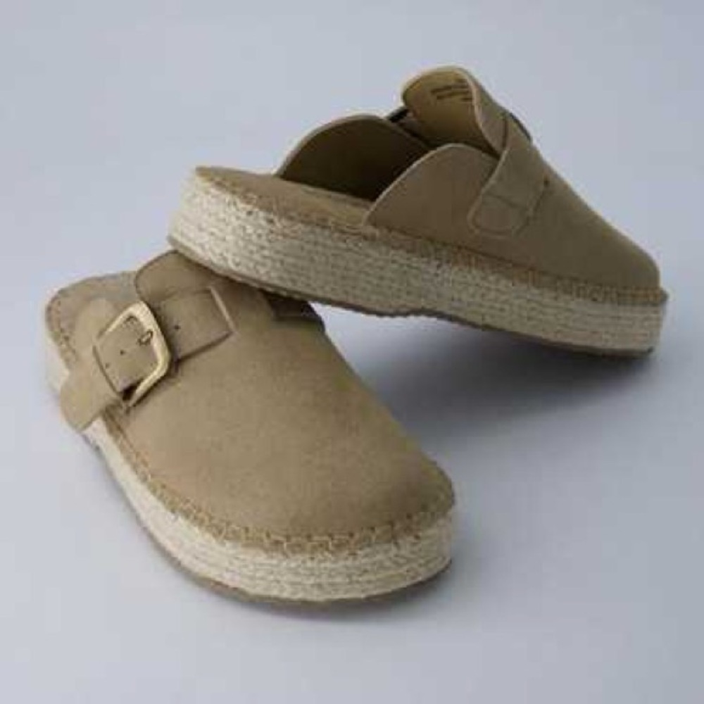 Haute Hippie Beige Suede Buckle Clogs